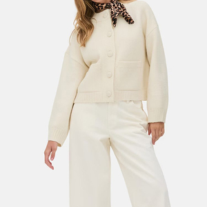 Pull en maille décontracté pour femme, nouvelle collection automne-hiver 2026, col rond, simple boutonnage, tendance, polyvalent, cardigan - Product Image 4