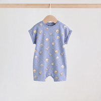 Combinaison pour bébé en coton biologique, pyjama pour bébé, impression personnalisée, combinaison de nuit pour nouveau-né, jersey écologique, vêtements pour bébé à manches courtes, fabrication en usine