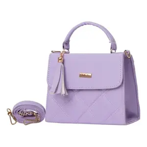 Bolso de pecho para mujer Freda, color lila, acolchado con diamantes, borlas, correa ajustable, uso diario, para todas las estaciones, microfibra, cuero sintético - Product Image 1