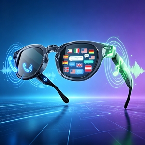 Gafas <span class=keywords><strong>de</strong></span> Audio con Traducción en Tiempo Real y Grabadora <span class=keywords><strong>de</strong></span> Voz - Lentes Inteligentes para Asistir a Reuniones, con Funciones para Llamadas, Música y Notificaciones - Product Image 1