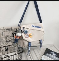 Nouveau style, sac bandoulière unisexe en nylon imperméable, fermeture éclair, sangle réglable, motif de dessin animé, 13 pouces, mode étudiante