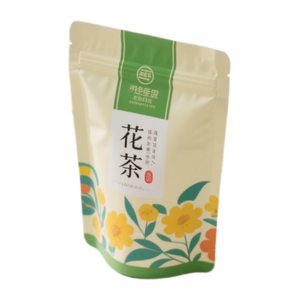 Sac d'emballage de thé imprimé personnalisé pochette debout en plastique à fermeture éclair sacs en aluminium avec fenêtre transparente - Product Image 4