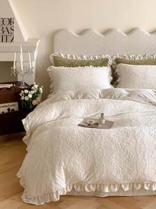 4 piezas gruesas y esponjosas patrón 3D de lujo de lana cama ropa de cama funda nórdica juego de sábanas con 2 fundas de almohada para niños y adultos - Product Image 4