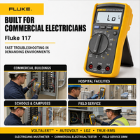   Multimètre numérique 117 True RMS avec détection de tension sans contact, protection IP42, homologation 600V, alimentation par piles, standard