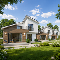 Maison modulaire en acier léger, villa préfabriquée résidentielle, maison familiale personnalisée pour les développeurs immobiliers mondiaux