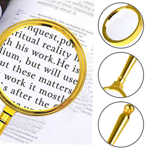 Gold Plated Handheld Magnifier Plastic Lens Reading Books Newspapers Elderly Jewelry Appraisal - Product Image 1