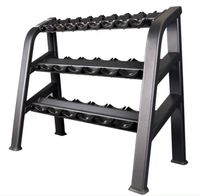 Support de Rangement Commercial en Acier Noir à 3 Niveaux pour Haltères, Équipement de Fitness Sans Poids, Non Pliable, pour Salle de Sport à Domicile, Vente en Gros Usine, Unisexe