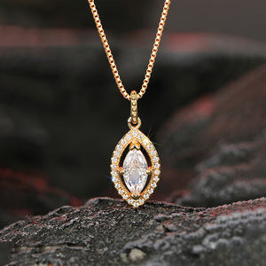Collier pendentif minimaliste double couche en marquise pour femme, incrusté de pierres étincelantes, longue chaîne, bijou tendance, cadeau - Product Image 3