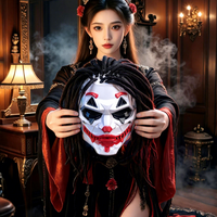 Perruque de Cosplay Unisexe pour Adulte, en Polyester, Style Halloween Punk avec Nez, pour Scènes d'Horreur et Évasion, Coiffe Poilue, En Gros, En Stock