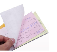 Papier de carbone avec impression personnalisée, lot de papiers, pour tickets de caisse, reçus d'argent, 3 parties