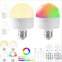 Ampoule LED RGB à télécommande pour décoration de fête, ampoule LED pour utilisation en soirée, ampoule LED E14/26/27, lampe LED, décoration de vacances, ampoule LED rechargeable