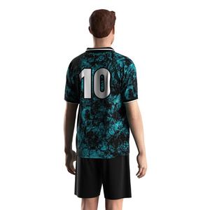 Camiseta de Fútbol con Cuello Polo de un Solo Botón, Paneles de Malla Transpirable y Logotipos Personalizados para Partidos de Liga - Product Image 4