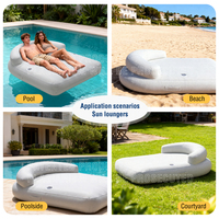 Nouvelle chaise flottante gonflable personnalisable dossier en forme de U canapé-lit d'eau couverture en tissu amovible chaise longue de piscine gonflable