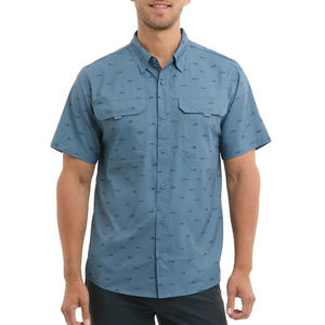 Camisa de pesca con capucha de seda de leche bordada 100% poliéster, diseño personalizado, ventilada, con botones, de alto rendimiento. - Product Image 1