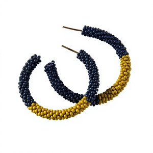 Shan India Women's Bohemian Glass Seed Bead Hoop Earrings Handmade New Model Jewelry Lead/Cadmium/AZO Free Safe Parties Gifts - Product Image 2