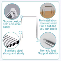 SANIPRO Support de séchage de vêtements rétractable pliable pour la danse de blanchisserie à la maison de Camping en plein air, supports de vêtements de voyage portables