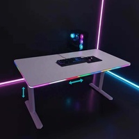 Base de Escritorio para Juegos de Acero, Económica, con Motor Único, Altura Ajustable Eléctricamente, Ancho Extensible, Ergonómica, para Trabajar Sentado o De Pie