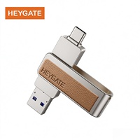 Clé USB Heygate portable 32 Go 64 Go 128 Go 256 Go OTG en métal USB 3.2 Gen1 haute vitesse double interface pour téléphone, ordinateur portable et PC