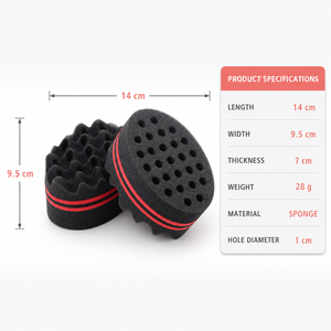 Brosse éponge double face torsadée <span class=keywords><strong>pour</strong></span> <span class=keywords><strong>cheveux</strong></span> afro, boucles, dreadlocks, <span class=keywords><strong>cheveux</strong></span> naturels – Outils de coiffure <span class=keywords><strong>pour</strong></span> barbier – Logo personnalisé OEM / ODM – Vente en gros - Product Image 3