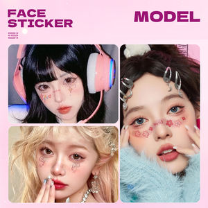 임시 반짝이 페이셜 데칼 무독성 피부 친화적 인 제거 코스프레 이벤트 및 사진 촬영을위한 오래 지속되는 샤인 - Product Image 4