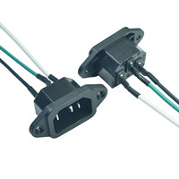 Connecteur IEC à encliquetage pour panneau, prise d'alimentation CA IEC à 3 broches C14