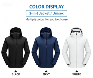 Chaqueta OEM de 3 capas para festivales y conciertos, unisex, con cremallera, impermeable, con pulsera desmontable, forro luminoso y bolsillo extraíble para tickets. - Product Image 3