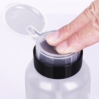 Distributeur vide de pompe verrouillable à capuchon supérieur transparent de 6.8oz 200ml pour le maquillage de voyage et la bouteille de liquide de dissolvant de vernis à ongles