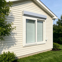 Fenêtre coulissante en aluminium anti-ouragan sur mesure avec stores intégrés, double vitrage, pour patio et balcon