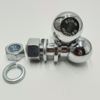 Boule d'attelage en acier chromé de 50 mm/2 pouces pour suspension d'essieu de remorque, capacité de 6000 lb, pour accessoires de camping-car et caravane