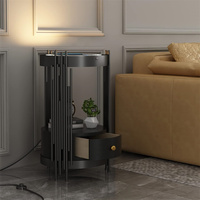 Table basse intelligente à led noire avec haut-parleur Bluetooth, Set-14in de table basse de luxe pour petits espaces au prix de gros