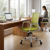 Chaise de bureau ergonomique moderne en tissu avec fonction pivotante et réglage de la hauteur pour le bureau à domicile