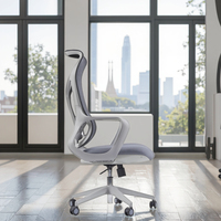 Chaise de bureau de direction moderne de luxe en gros, chaise de patron, chaise de cadre, chaise ergonomique en tissu certifiée, vérin à gaz réglable, Foire de Canton