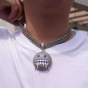 Mode Hip Hop 925 Argent <span class=keywords><strong>Namel</strong></span> Pendentif Collier Ice Out Diamant VVS Tissé Moissanite Pendentif Pour Hommes Et Femmes - Product Image 2