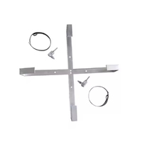 Support de câble en aluminium en forme de croix argenté pour montage sur poteau, clip de gestion de câbles, organisateur de cordons, suspension pour pièces de télécommunications