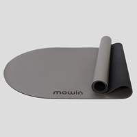 Nouveau tapis de yoga MOWIN en caoutchouc naturel, forme ovale arquée, extra long, personnalisable, avec extrémités rondes en PU