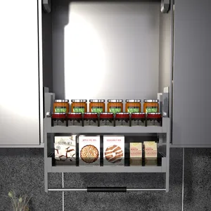 2 tầng nhà bếp tủ tường tự động lưu trữ giỏ thang máy nâng hai lớp bát giá
