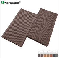 146*24mm haute résistance Installation facile WPC Grain de bois extérieur Decking