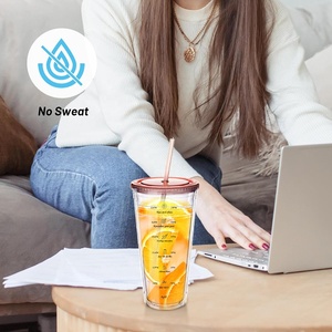 <span class=keywords><strong>Gobelet</strong></span> en plastique transparent personnalisé avec logo, 32 oz (1000 ml), avec couvercle et paille, gobelets de voyage isothermes à double paroi en acrylique - Product Image 5