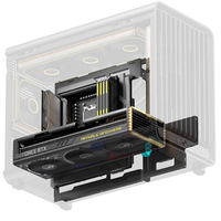 Boîtier PC Micro JONSBO D33 avec panneau latéral en verre trempé, flux d'air élevé, 9 ventilateurs, support pour refroidisseur AIO 360 mm, châssis de jeu pour ordinateur de bureau