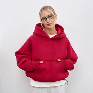 <span class=keywords><strong>Felpa</strong></span> da <span class=keywords><strong>Donna</strong></span> Casual Invernale con <span class=keywords><strong>Cappuccio</strong></span>, Stampa Monocolore, Maniche Lunghe e Cintura in Vita, Abbigliamento Sportivo ODM con Logo Frontale - Product Image 1