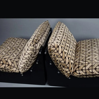 Fauteuil de loisirs en bois massif et tissu jacquard, style rétro Bauhaus du milieu du siècle, mobilier d'intérieur nordique