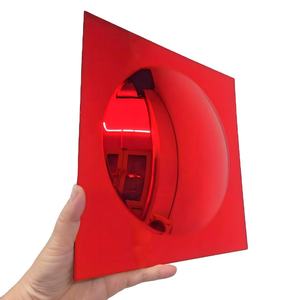 Acrylic Bubble <b>Mirror</b> 254x254x1.5mm Square Corner Wall <b>Mirror</b> <b>Panel</b> Convex Dome Red Decorative <b>Mirror</b> Home Wall Decor Cutting - Product Image 1