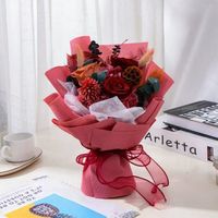 Buket Bunga Abadi Bertema Ungu Mawar Abadi Hydrangea Hadiah Hari Valentine Pernikahan Dekorasi Rangkaian Bunga Kustom Yunnan