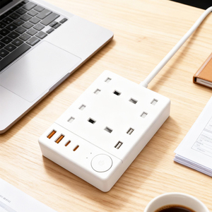 British Standard Industrial Use Power Strip Multi-Function <strong>UK</strong> Plug Extension <strong>Socket</strong> 4 Outlets Surge Protection On/Off Switch - Product Image 2