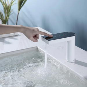 Intelligente in ottone <span class=keywords><strong>rubinetto</strong></span> <span class=keywords><strong>sensore</strong></span> automatico contemporanea intelligente Display temperatura digitale lavabo elettrico <span class=keywords><strong>rubinetto</strong></span> bagno lavandino - Product Image 6