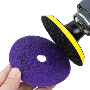 빠른 연삭력 후크 및 루프 백킹 홀더 패드 스톤 다이아몬드 연마 패드 화강암 용 건식 연마 패드 - Product Image 4