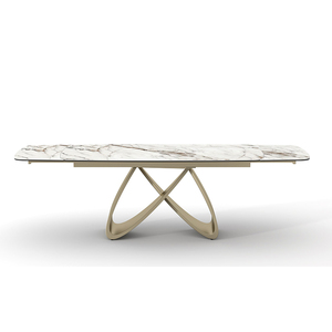 Ensemble de meubles de salle à manger italien, <span class=keywords><strong>table</strong></span> à manger en pierre frittée transformable, extensible et coulissante pour 4, 6 ou 8 personnes - Product Image 3