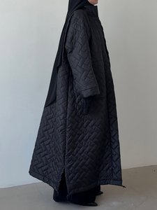 Cappotto Invernale Lungo Trapuntato Abaya da Donna, Elegante Giacca Imbottita con Cappuccio, Parka Modesto Imbottito, Abbigliamento Islamico Arabo Dubai 2026 - Product Image 4
