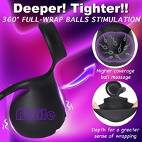 Anneau vibrant pour pénis avec boules, masseur de prostate, jouets sexuels masculins, 3 en 1, anneau vibrant pour pénis avec mode de roulement des billes, 9 vibrations