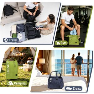 Bolsa de Lavandería de Compresión para Ropa Sucia, con Logotipo Personalizado, sin Bomba, Ahorra Espacio, para Viajes, Bolsa Impermeable para Ropa Húmeda y Seca, Venta al Por Mayor - Product Image 6